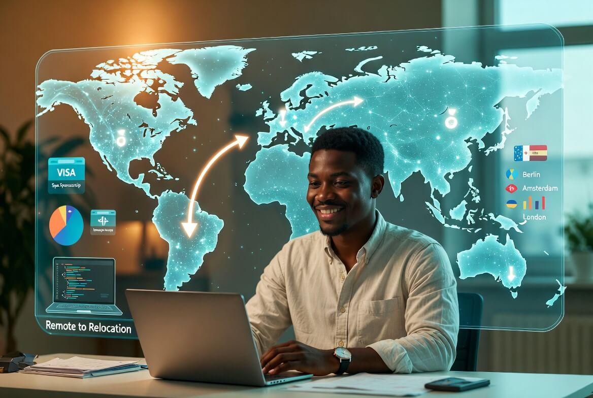 Nigerian software developer working remotely and planning relocation to tech jobs in Europe with visa sponsorship in 2026