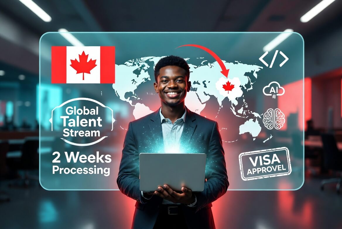 Nigerian tech professional using Canada Global Talent Stream for fast work permit and relocation in 2026